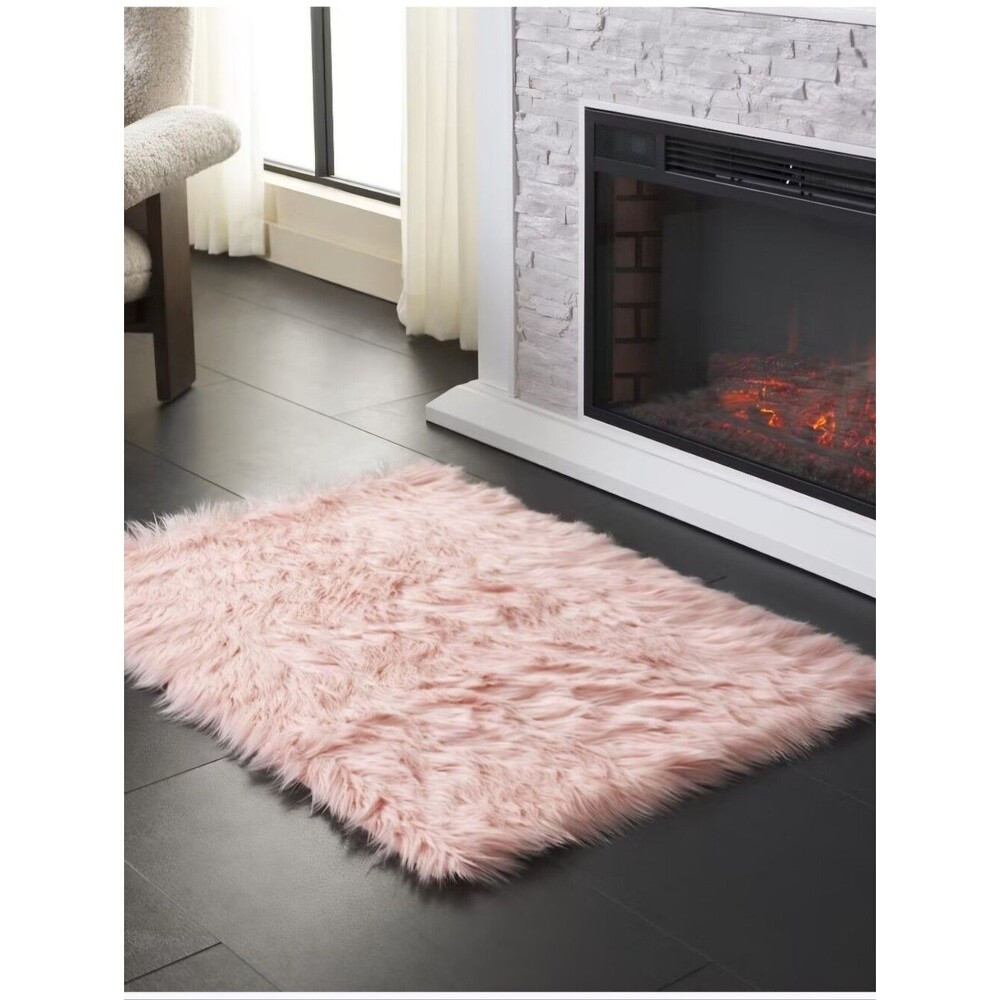 Safavieh Faux Sheep Skin Rug - Blush Pink
